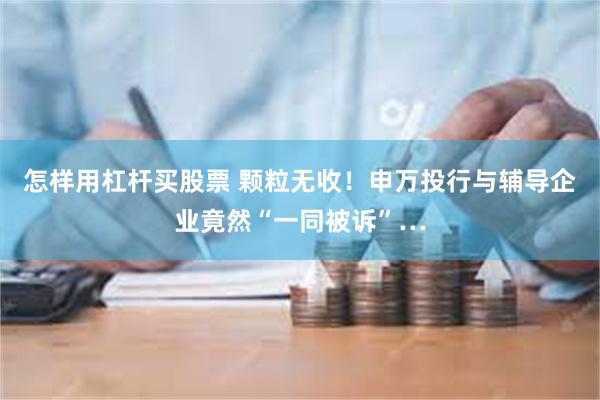 怎样用杠杆买股票 颗粒无收！申万投行与辅导企业竟然“一同被诉”…