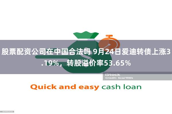 股票配资公司在中国合法吗 9月24日爱迪转债上涨3.19%，转股溢价率53.65%