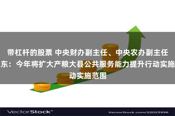 带杠杆的股票 中央财办副主任、中央农办副主任祝卫东：今年将扩大产粮大县公共服务能力提升行动实施范围